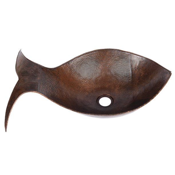 Premier Copper Products Pvfhdb 201/2" Fish Hammered Copper Vessel