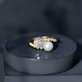 thumbnail image 6 of Rosec Jewels Genuine Pearl Moissanite Toi Et Moi Engagement Ring - Statement Ring - AAA Quality - with Jewelry Box, 18K Yellow Gold, US 11.00, 6 of 9