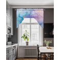 thumbnail image 4 of Blue Purple Pink Floral Marble Kitchen Swag Valances for Windows, Contemporary Abstract Art Swag Valances Curtains for Living Room, Rod Pocket Window Treatments for Bathroom, Bedroom, Cafe, 56"x36", 4 of 6