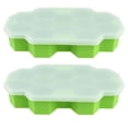 thumbnail image 1 of 2Pcs 12 Grids Honeycomb Shape Ice Making Mold Kitchen Ice Box Mold Portable Ice Maker Grid with Lid (Green), 1 of 8