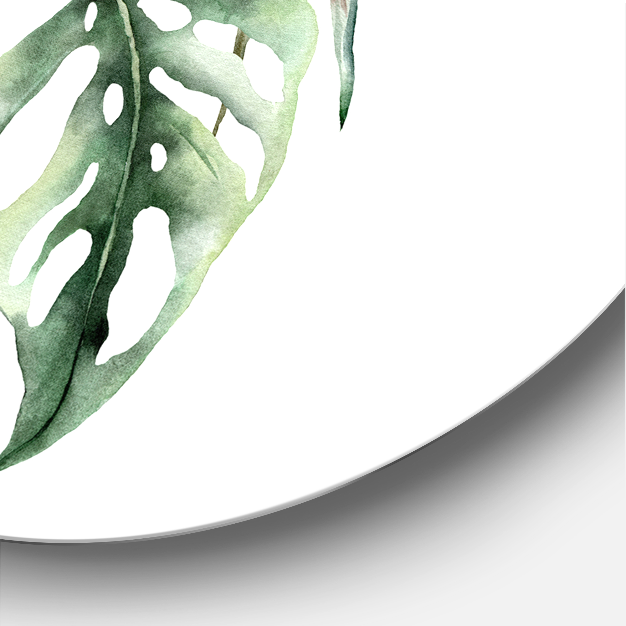 Designart 'Bouquet With Orchids Coconut Leaves and Monstera ' Traditional Circle Metal Wall Art 29x29 - Disc of 29