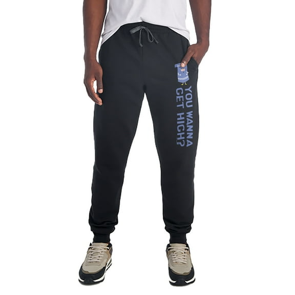 South Park Towelie Wanna Get High Unisex Jogger Sweatpants with Pockets for Men and Women, Black, Medium