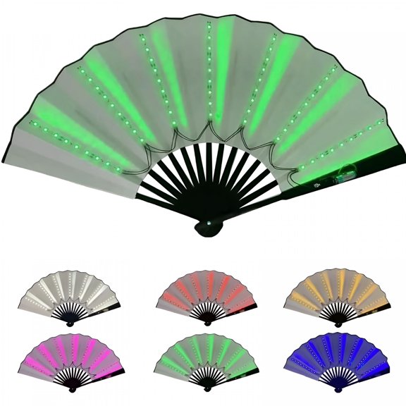 ACDANC Boots on the Ground Fan with Led,Hand Popping Fan for Women Foldable,Clacking Large Fans for Line Dancing Glowing Stage Performance,Birthday Wedding Home Decor,Enthusiasts Gift
