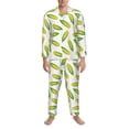 thumbnail image 3 of Lsque Corns Pattern Long Sleeve Pajama Set for Men - Soft 2-Piece Sleepwear and Loungewear Set with Pockets, Comfy Nightwear-Medium, 3 of 7