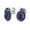 Purple-Turquoise, variant on Womens Style Gemstone Bezel Leaf Rope Stud Earrings in Sterling Silver