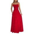 thumbnail image 6 of Uootdi Womens Formal Dresses Thin Strap Floral Pattern Sleeveless Flared Hem Maxi Dresses Evening Gowns Party Wear Gift, 6 of 8