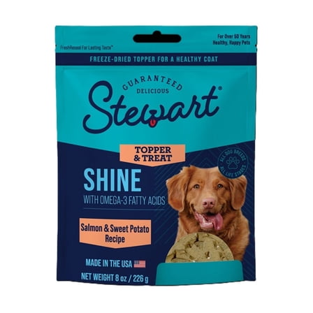 Stewart Freeze Dried Dog Food Topper Salmon & Sweet Potato (Shine) - 8 oz. Pouch
