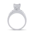 thumbnail image 3 of Sterling Silver Princess Diamond Cluster Bridal Wedding Engagement Ring 3/4 Cttw, 3 of 4
