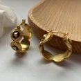 thumbnail image 2 of Pendientes retro vintage de oro viejo chapados en oro, pendientes de moda que no se golpean fácilmente, pendientes de gran sentido, construcción duradera, diseño unisex, 2 of 5