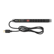240v PDU وحدة التوزيع الأساسية ( قابل للتثبيت على الرف ) الإدخال: Nema L6-30 موصلات الإخراج: 6 C13
