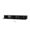 thumbnail image 4 of 67" Floating TV Stand Wall Mounted Entertainment Center and Cabinet Shelf,Modern TV Console with Storage,16 Color LEDs,Power Outlet,Media Console for DVD Player for 55 60 65 Inch TV,Black, 4 of 7