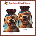 thumbnail image 2 of Rocae Blue Sky Cute Dog Print Christmas Drawstring Linen Gift Bag with Drawstrings Treat Bag Goody Present Bags for Christmas Party Favor, 2 of 8