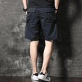 thumbnail image 5 of Pantalones cortos cargo para hombre, sólidos, con bolsillos, estilo urbano, elásticos, informales, de verano, holgados, de nailon, estilo Y2k, 5 of 5