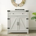 thumbnail image 3 of Walker Edison Modern Farmhouse 2 Barn Door Accent Cabinet, Brushed White, 3 of 11