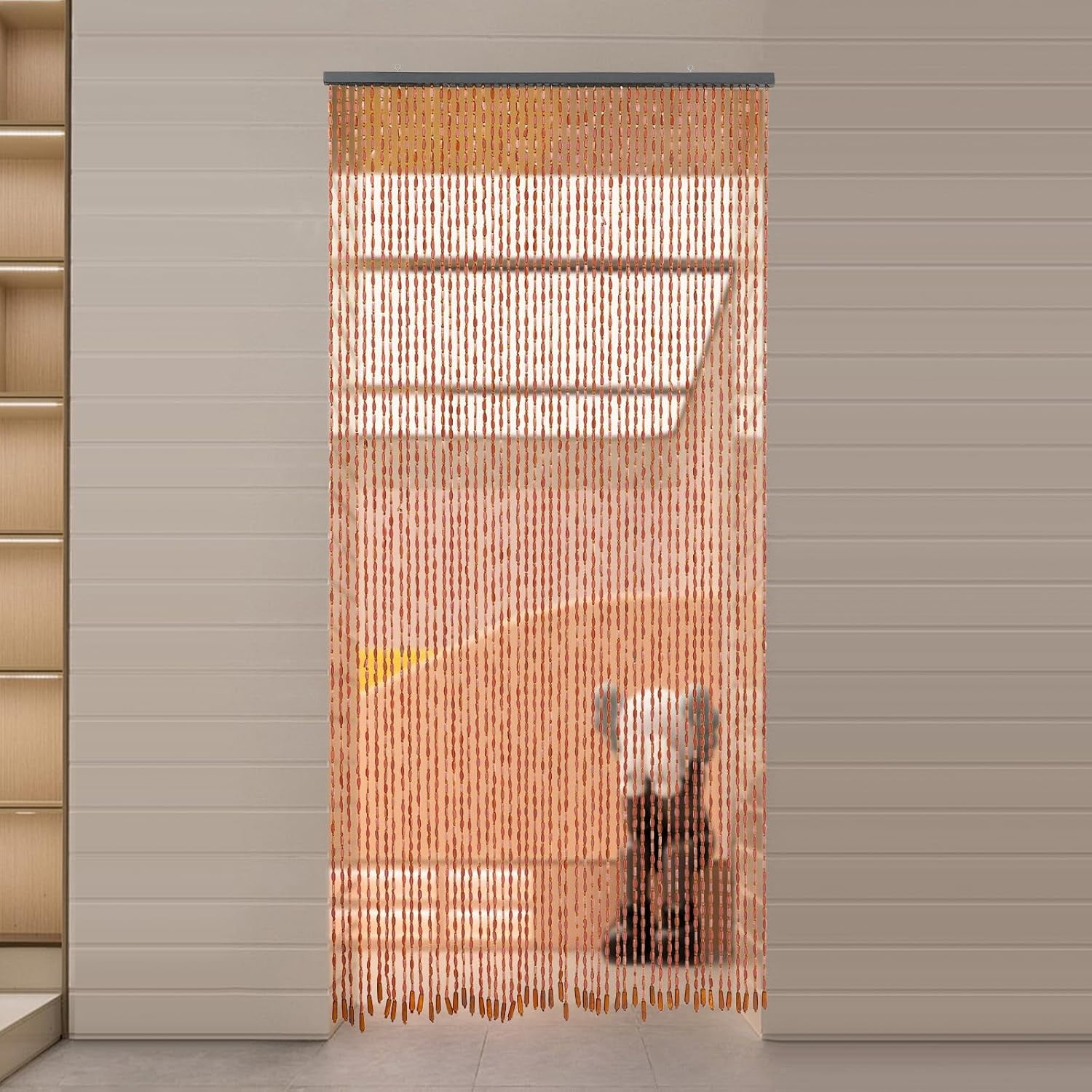 52 Strands 78.74 * 35.43in Bamboo Wood Beaded Door Curtain, Doorway Curtain, Door-Mounted Handmade Natural Drape for Doorway, Wardrobe, Window, Bedroom Door, Bathroom Door