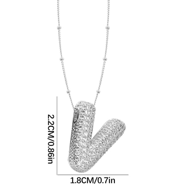 Collar Colgante de Oro Collar de Carta Incrustado con Collar de Cobre Hueco, Collar Colgante de Diamante de Carta Collar de Carta de Oro
