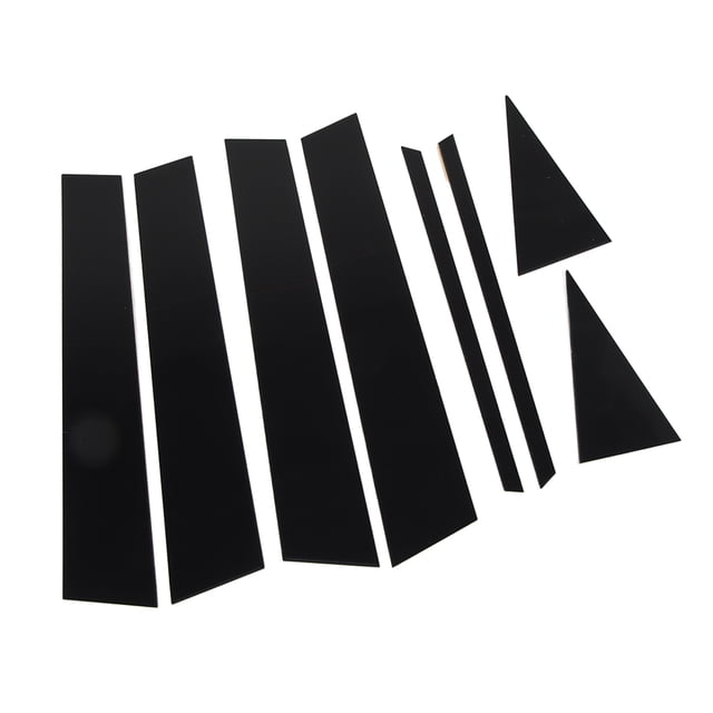 Cubierta exterior del pilar de la ventana 8PCS B Etiqueta engomada del pilar negro brillante antienvejecimiento para el coche ANGGREK Otros