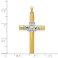 thumbnail image 2 of 14K Two-Tone Gold Charm Pendant Themed 41 mm 22 Claddagh Cross, 2 of 3