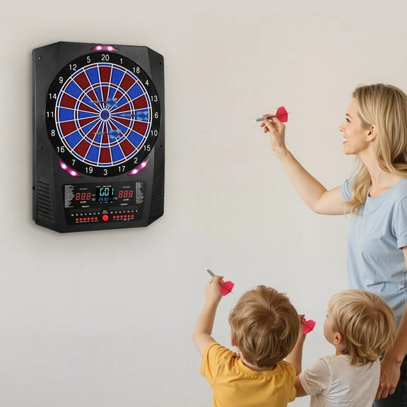 Honeycomb-shaped dartboard, electronic dartboard, 13.5-inch target disc, color LED cricket scoreboard, suitable for family gatherings and clubs