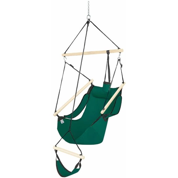 ONCLOUD Upgraded Unique Hammock Hanging Sky Chair, Air Deluxe Swing Seat with Rope (Green)
