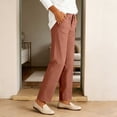 thumbnail image 4 of RUTAYY Women's Pants Casual Straight Leg Elastic Waist Bottoms Fashion Solid Color Slim Fit Comfortable Stretch with Pockets Classic Stylish Trousers, 4 of 5