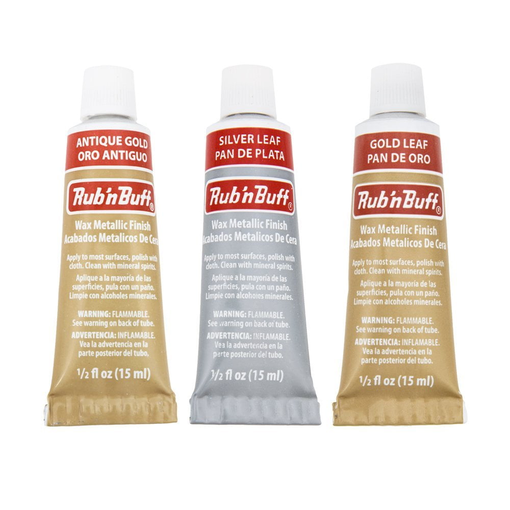 RubNBuff 3 Color Assortment (Silver Leaf, Antique Gold, Gold Leaf