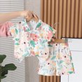 thumbnail image 2 of NIEWTR Toddler Baby Girls Summer Outfits Baby Boy Summer Clothes Short Sleeve Shark Print Tee and Cargo Style Shorts Lounge Shorts 2Pcs 6-12-18-24 Months(Pink,12-18 Months), 2 of 6