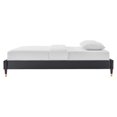 thumbnail image 4 of Platform Bed Frame, Twin Size, Velvet, Dark Grey Gray, Modern Contemporary Urban Design, Bedroom Master Guest Suite, 4 of 6