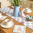 thumbnail image 5 of Easter Table Runner 72 Inches Long for Kitchen Dining, Spring Rabbit Butterfly Botanical Florals Grey Plaid Dresser Scarf Farmhouse, Dining Table Decorations for Wedding/Parties, 18 x 72 In, 5 of 8