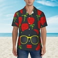 thumbnail image 2 of Kll Men'S Hawaiian Shirt Short Sleeve Button Down Beach Shirts-Black Head African Woman, 2 of 7