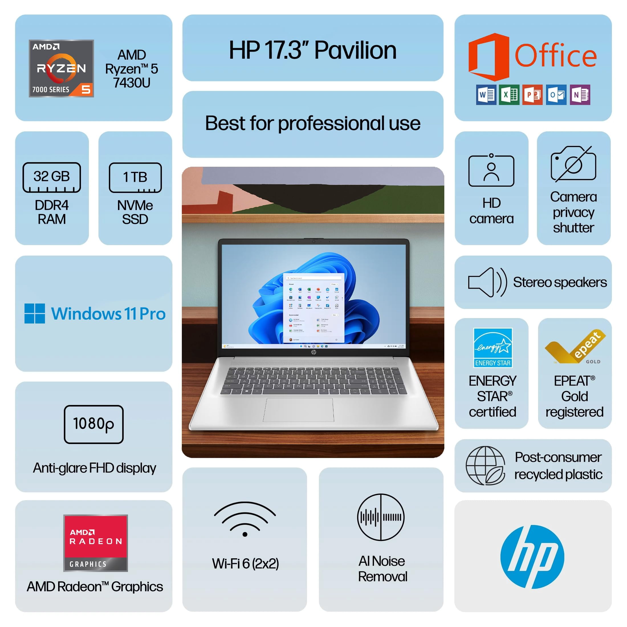 HP 17 Laptop Business, 17.3