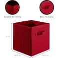 thumbnail image 4 of Sorbus Fabric Storage Bins 11" Foldable Cubes With Handles For Pantry, Cubbies, Toy And Closet Shelving Organization - 6Pk (Red), 4 of 8
