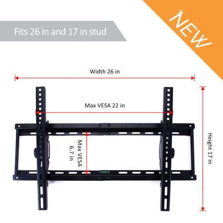 Adjustable TV Wall Mount - Tilting TV Mounting Brackets fit 37, 40, 42, 55, 65, 70 Inch Plasma Flat Screen (Best 65 Inch Tv Mount)