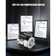 thumbnail image 4 of 2 HP SPL Air Compressor Motor, Single Phase 3450 RPM Electric Motor, AC 115/230V 15/7.5A, 56 Frame 5/8" Shaft Diameter, Commercial-Duty CCW Rotation, 1.88" Shaft Length for Air Compressors, 4 of 4