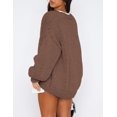 thumbnail image 2 of Suéter PRETTYGARDEN Cardigan de Punto Grueso de Manga Larga Café Talla S, 2 of 8