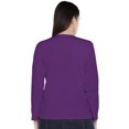 thumbnail image 3 of eloria Women's Top Round Neck Solid Color Full Sleeve T-Shirt Violet, 3 of 6