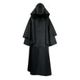 thumbnail image 1 of Sonducket Capa de Halloween Unisex de manga larga con capucha de miedo para mujeres y hombres, capa para adultos, traje de Color sólido, disfraz Disfraces de disfraces Negro L, 1 of 6