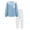 Light Blue + White, variant on Arshiner Boy 2Pcs Fall Winter Clothes Color Block Crewneck Sweatshirt and Pants Sweatsuit
