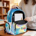 thumbnail image 6 of Xixirimido Custom Name 17" Large Capacity Backpack for Kids Elementary Bookbag Middle High School Bag for Girls Multi Pockets Rucksack, Cartoon Axolotl Colorful Clouds Print, 6 of 8