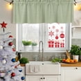 thumbnail image 6 of Sage Green Burlap Texture Valances for Windows, Decorative Rod Pocket Window Valance Curtains, Farmhouse Vintage Sage Green Short Curtain Drapes for Kitchen/Living Room, 2 Panels, 54" W x 18" L, 6 of 8