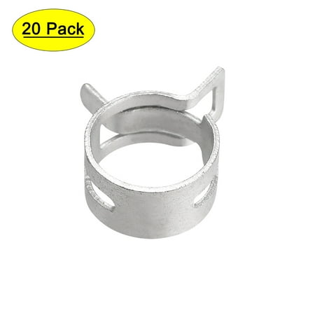 

Uxcell 19mm Silver Tone Steel Band Spring Clamp for Fuel Line Silicone Hose 20 Pack
