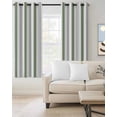 thumbnail image 2 of Sage Green Stripe Blackout Curtains 54 Inches Long for Bedroom, Geometric Grey White Vertical Striped Thermal Insulated Room Darkening Black Out Window Curtain Panels Grommet Drapes for Living Room, 2 of 8