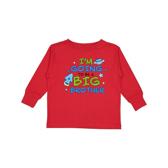 Inktastic Space Im Going to Be a Big Brother Boys Long Sleeve Toddler T-Shirt