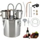 thumbnail image 1 of QinaQin Alambique de acero inoxidable con enfriamiento doble, capacidad de 3/5/8 galones, kit destilador con termómetro y bomba de agua, ideal para elaborar whisky o vino en casa, 1 of 7