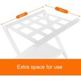 thumbnail image 3 of Luggage Rack, Folding Suitcase Stand with Storage Shelf, Heavy-Duty Luggage Holder for Guest Room Bedroom Hotel, Holds up to 141 lb, White, 3 of 16