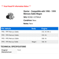 thumbnail image 2 of Starter - Compatible with 1990 - 1999 Mercury Sable Wagon 1991 1992 1993 1994 1995 1996 1997 1998, 2 of 2