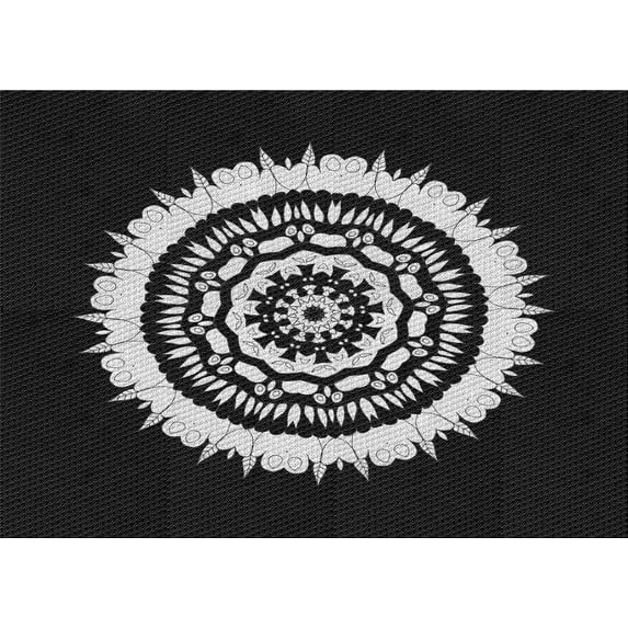 Ahgly Company Indoor Rectangle Patterned Night Black Area Rugs, 2' x 4'
