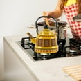 thumbnail image 3 of Fiocias 2.5L Tea Coffee Pot Decorative Chinese Retro Enamel Boil Kettle Bell Antique for Yellow, 3 of 9