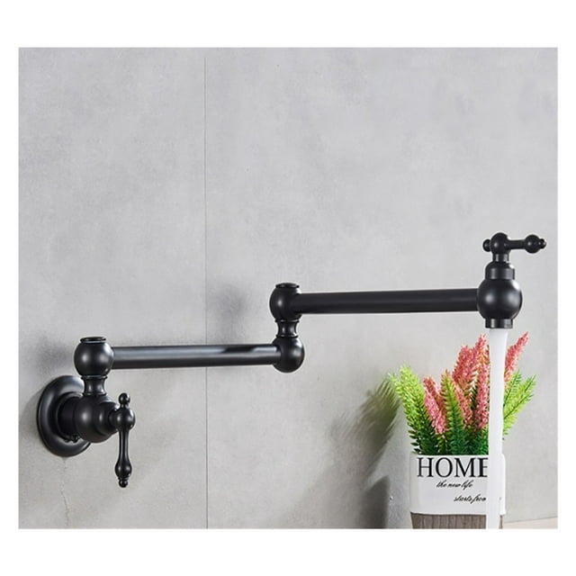 Foldable Kitchen Faucet Single Cold Single Hole Sink Tap Rotate Folding Spout Brass Pot Filler Tap Wall Mounted ,Easy to Install