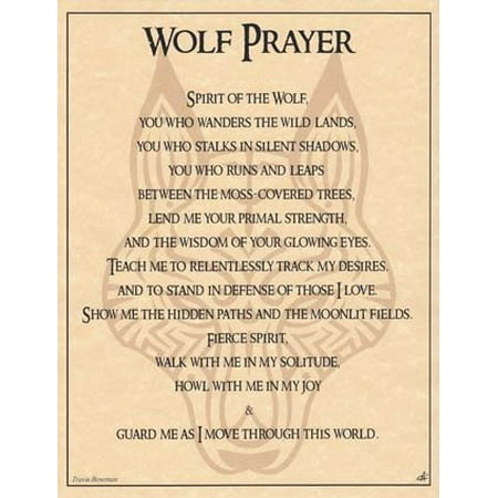 Crystal Treasure - Wolf Prayer Poster 8 1/2 x 11, 8 1/2